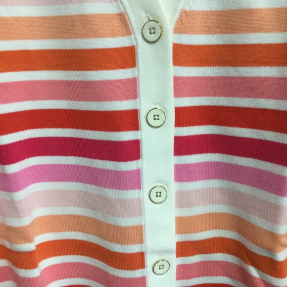 TALBOTS women's petite size XLP girlfriend cardigan sweater ivory, pink, coral - Picture 4 of 8